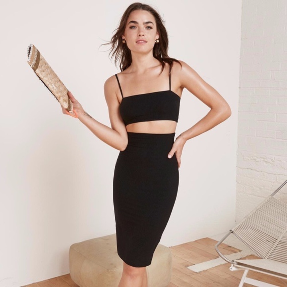 NWT Reformation Moss 2 Piece Black Sz 0 Sold Out